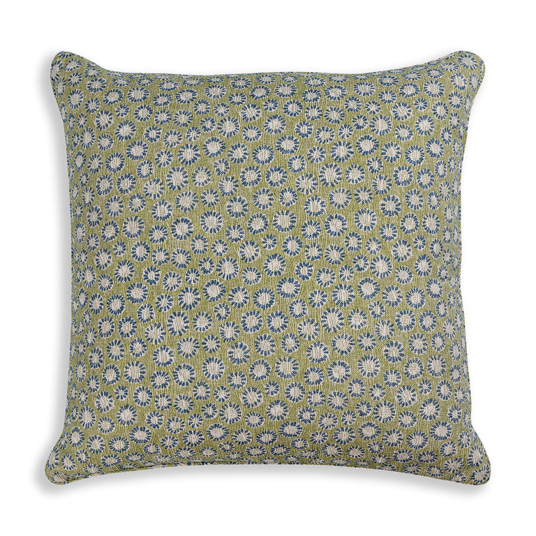 Square Cushion in Green and Blue Coral
