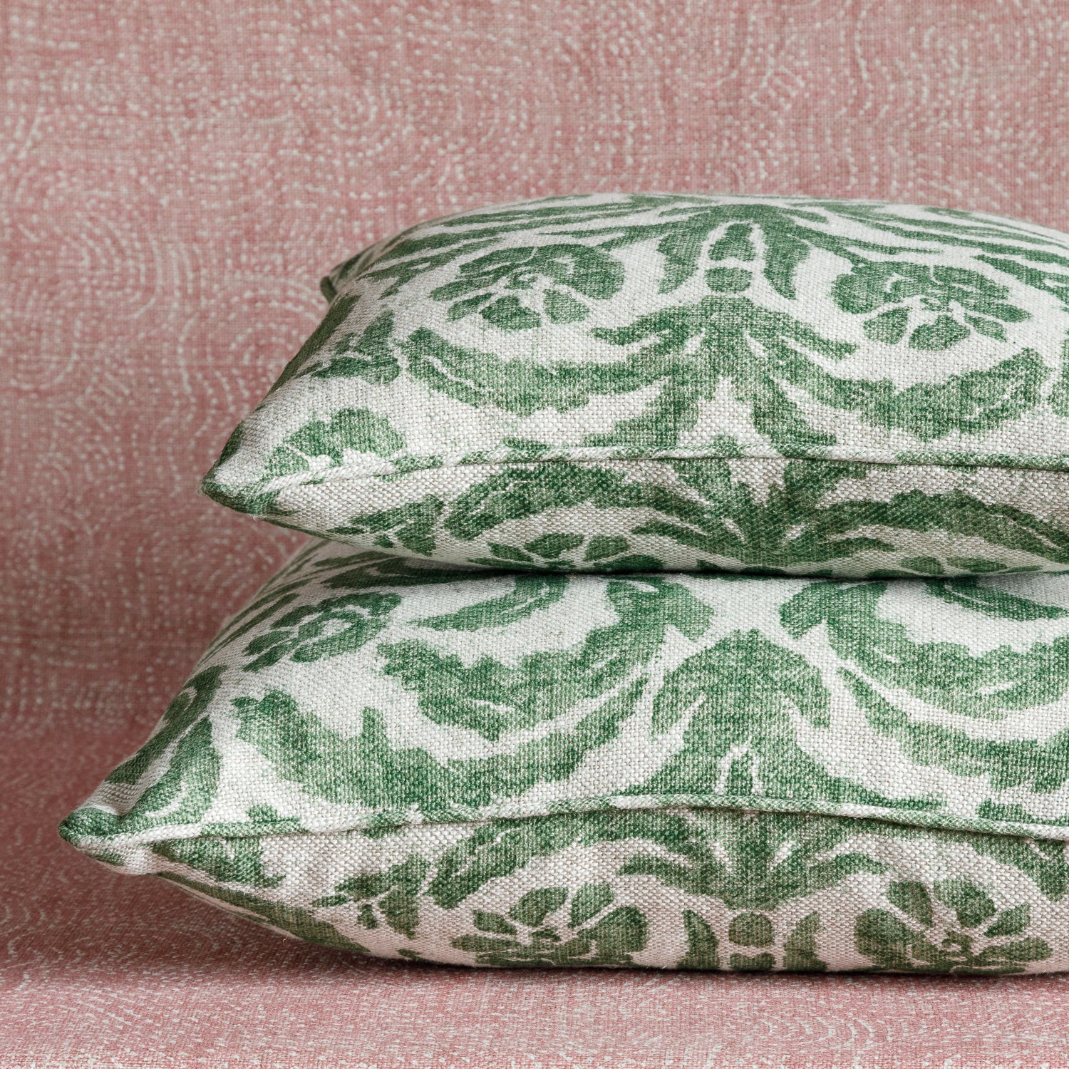 Square Cushion in Green Marlborough
