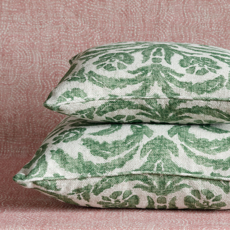 Square Cushion in Green Marlborough
