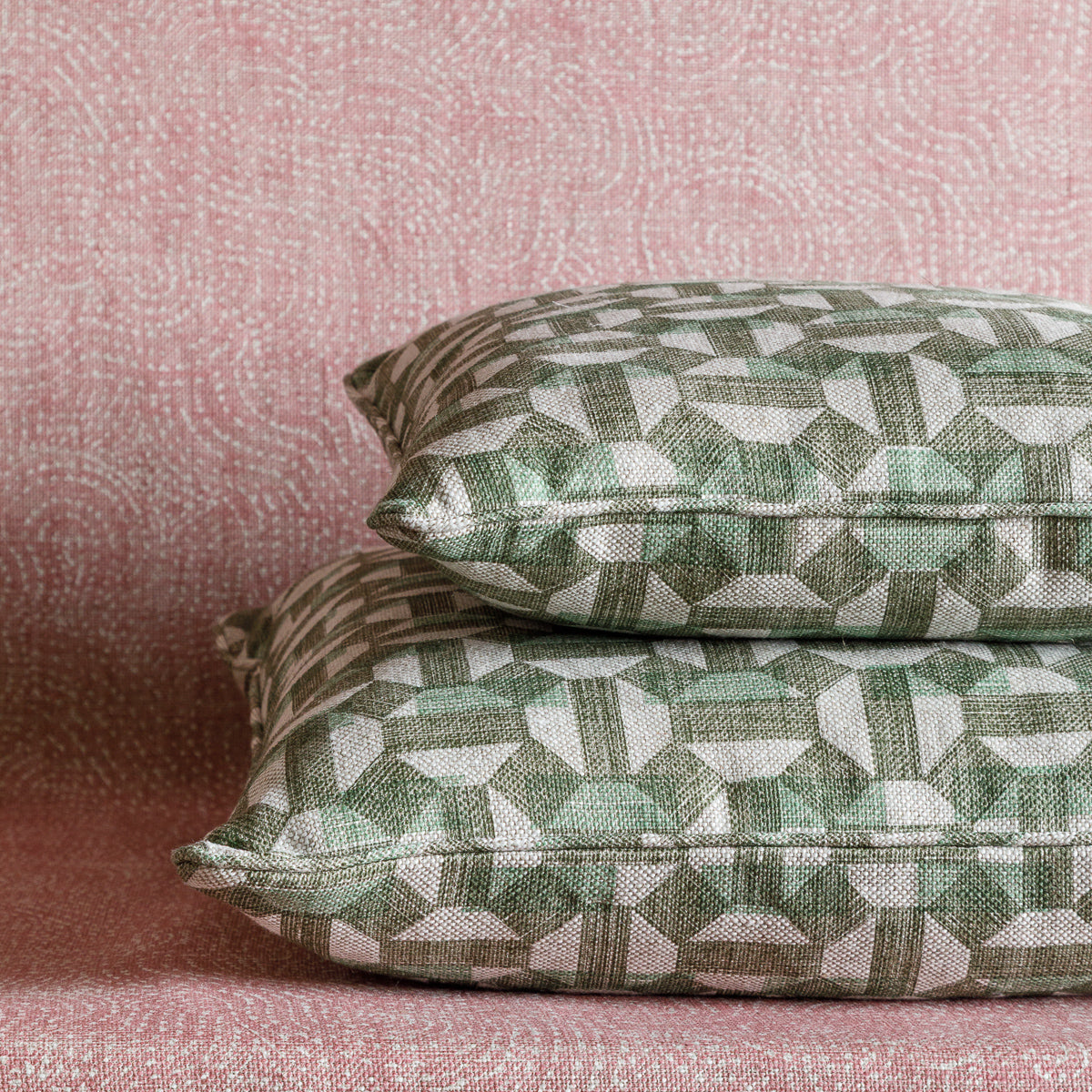 Oblong Cushion in Green Salina