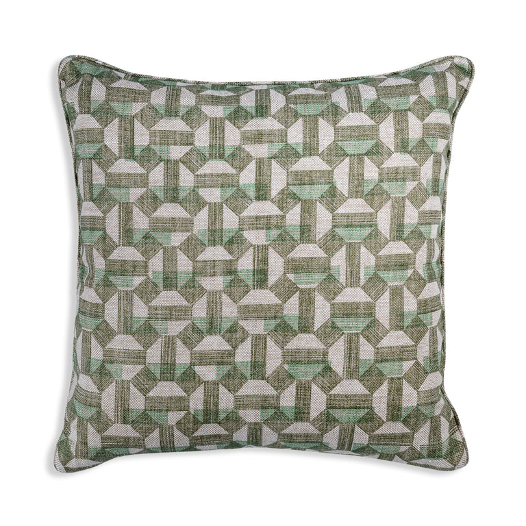 Square Cushion in Green Salina