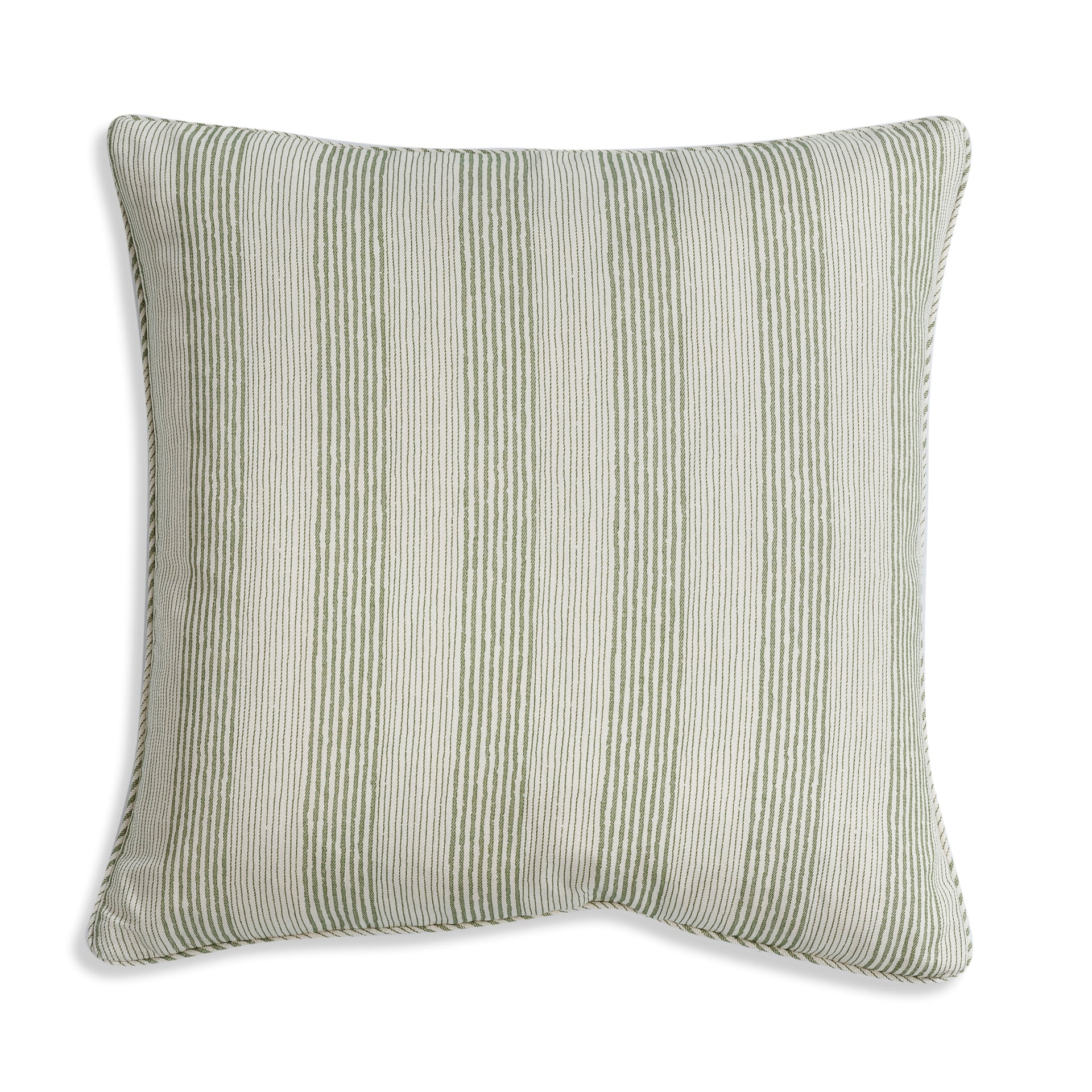 Square Cushion in Green Ticking