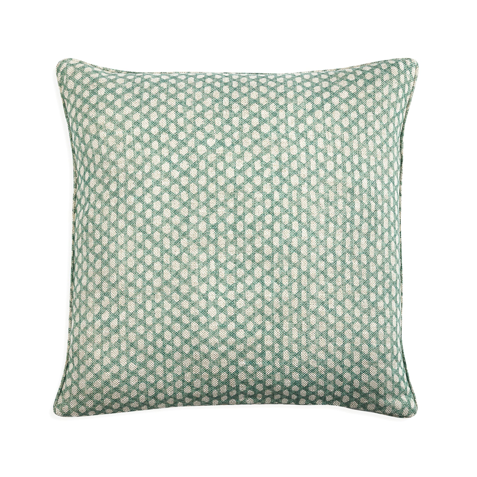 Square Cushion in Green Wicker