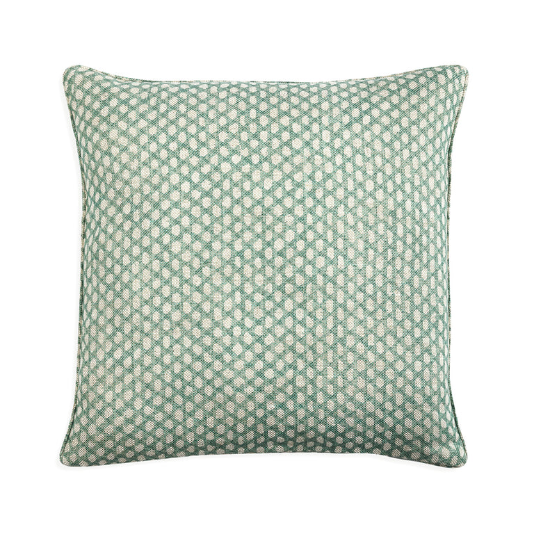 Square Cushion in Green Wicker