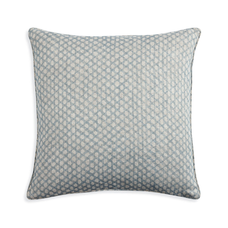 Square Cushion in Light Blue Wicker