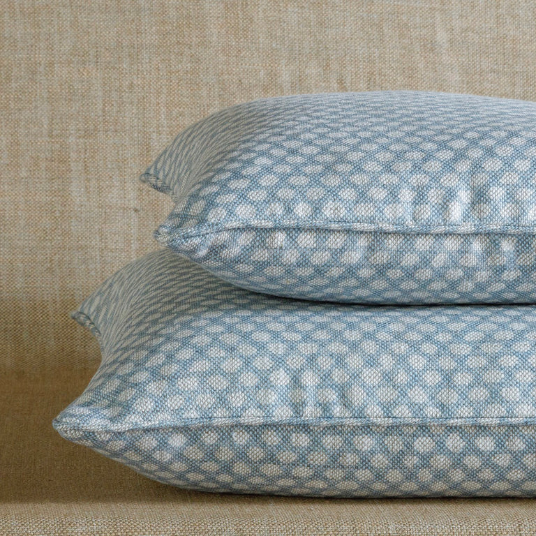 Square Cushion in Light Blue Wicker