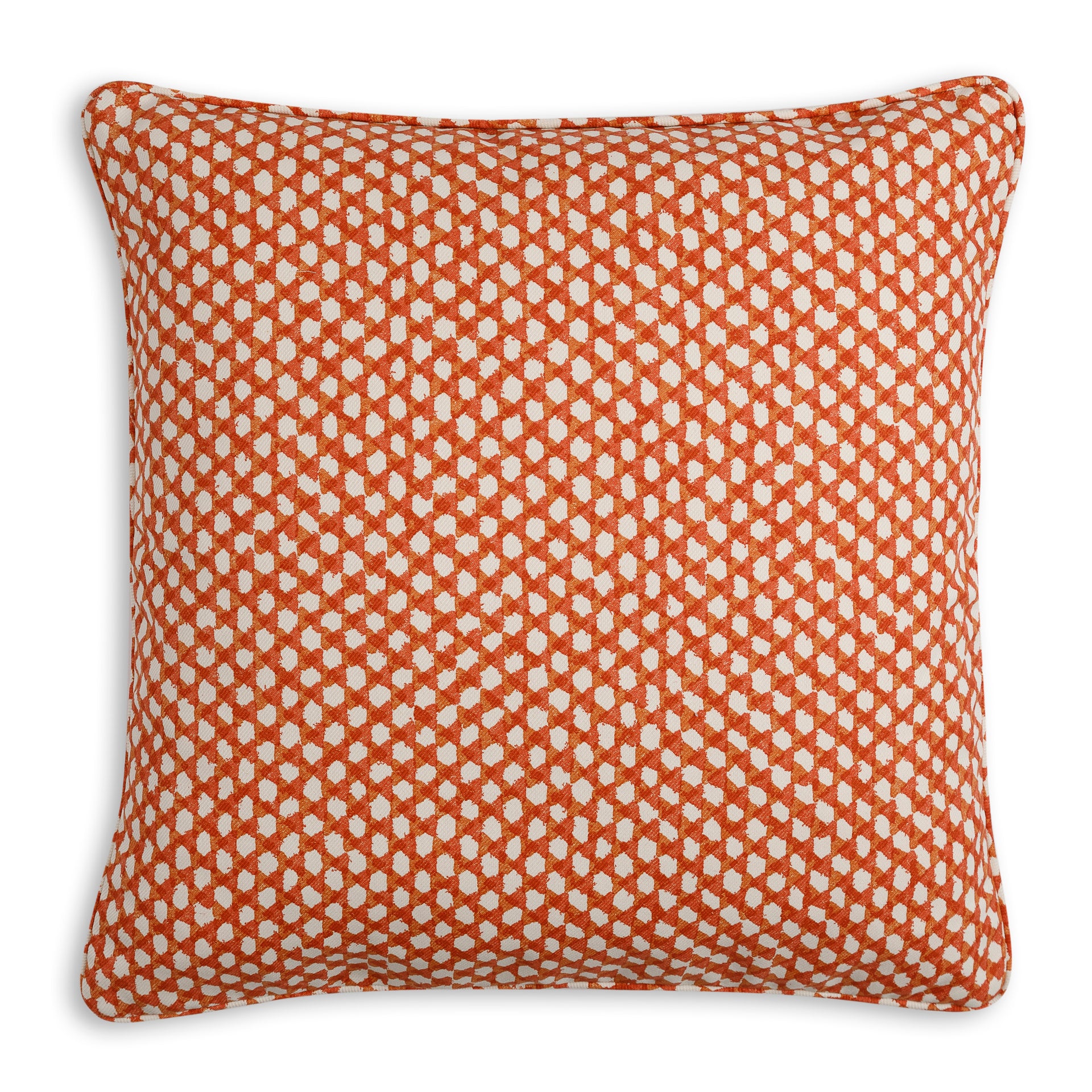 Square Outdoor Cushion in Orange Wicker