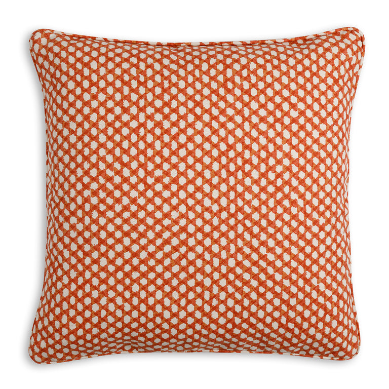 Square Outdoor Cushion in Orange Wicker