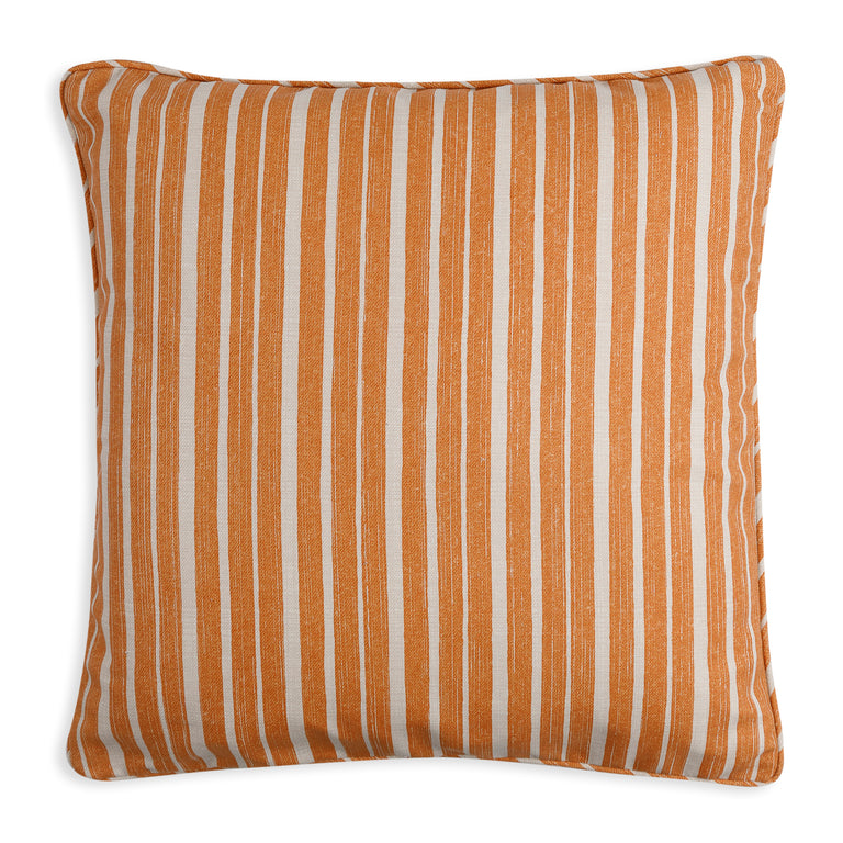 Square Outdoor Cushion in Orange York Stripe