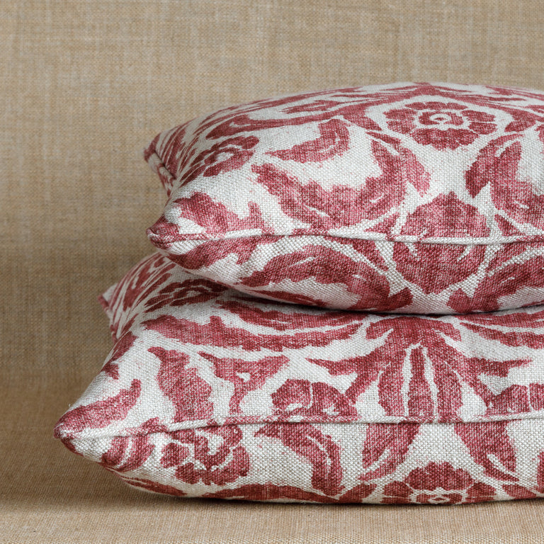 Square Cushion in Pink Marlborough