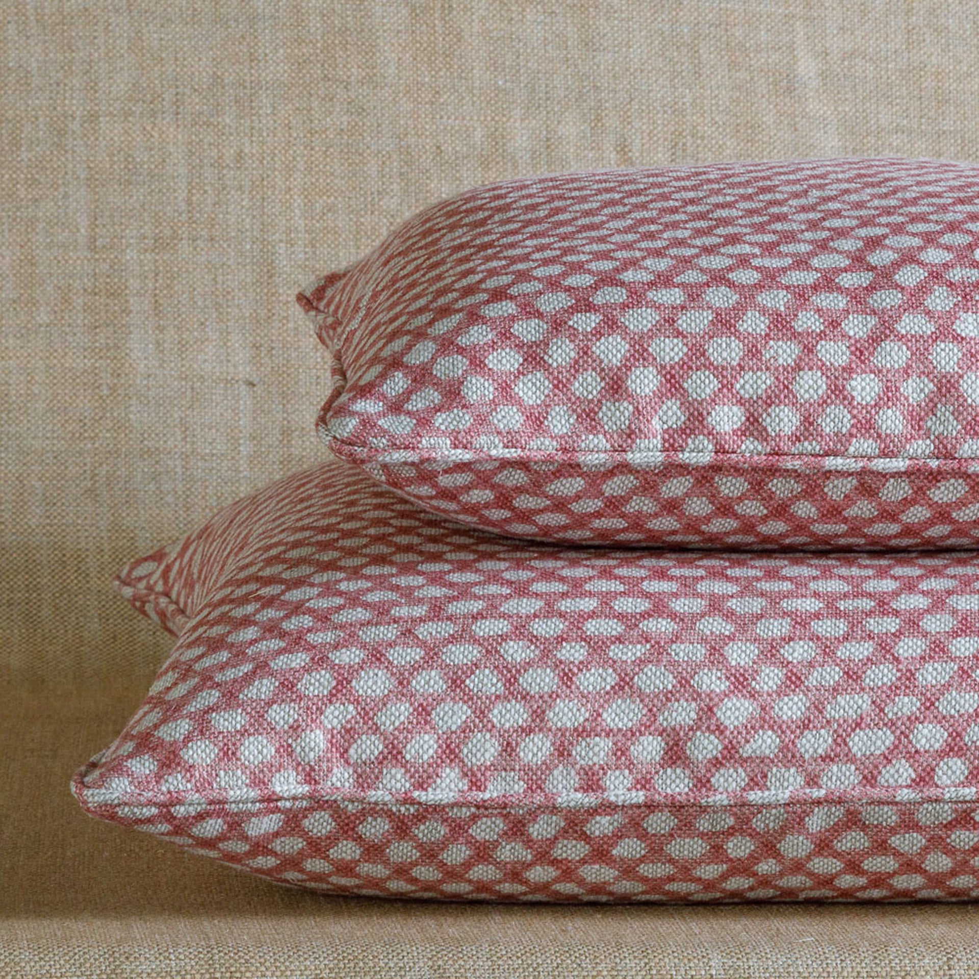 Square Cushion in Pink Wicker