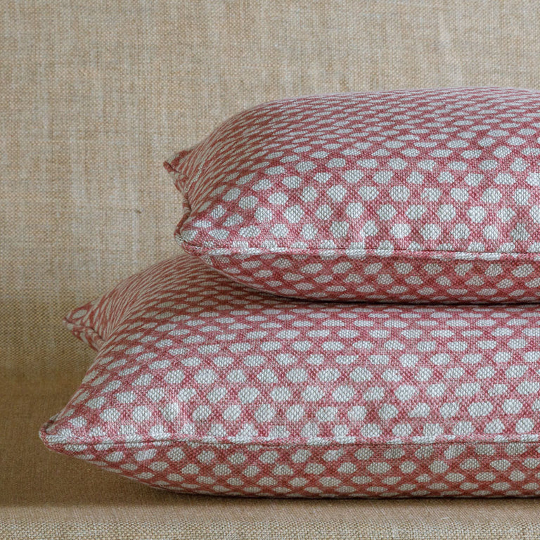 Square Cushion in Pink Wicker