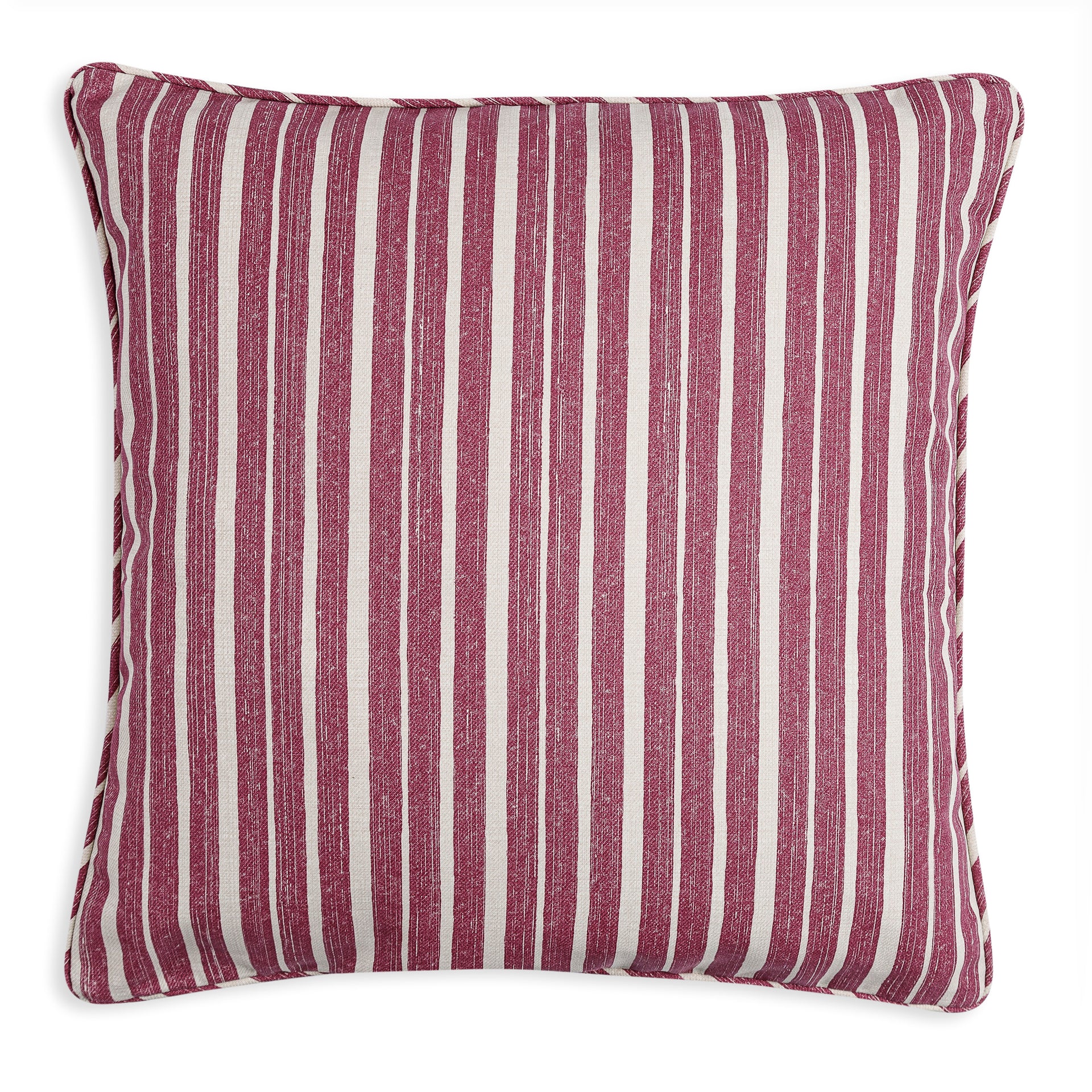Square Outdoor Cushion in Pink York Stripe