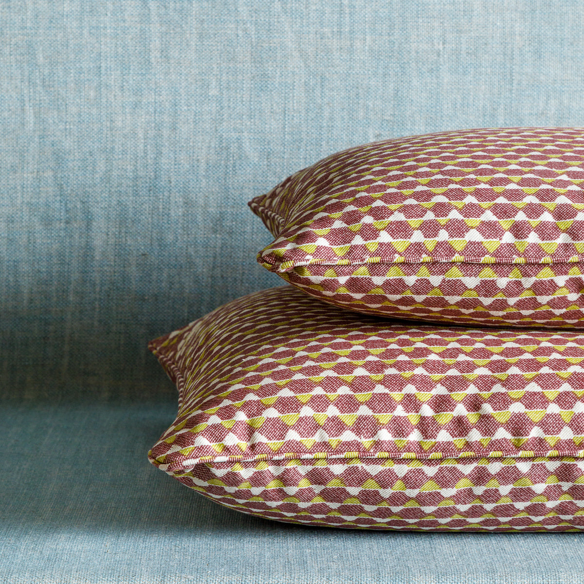 Square Cushion in Purple and Yellow Tara