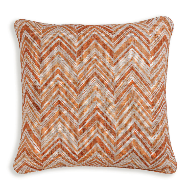 Square Cushion in Orange Flame Stitch