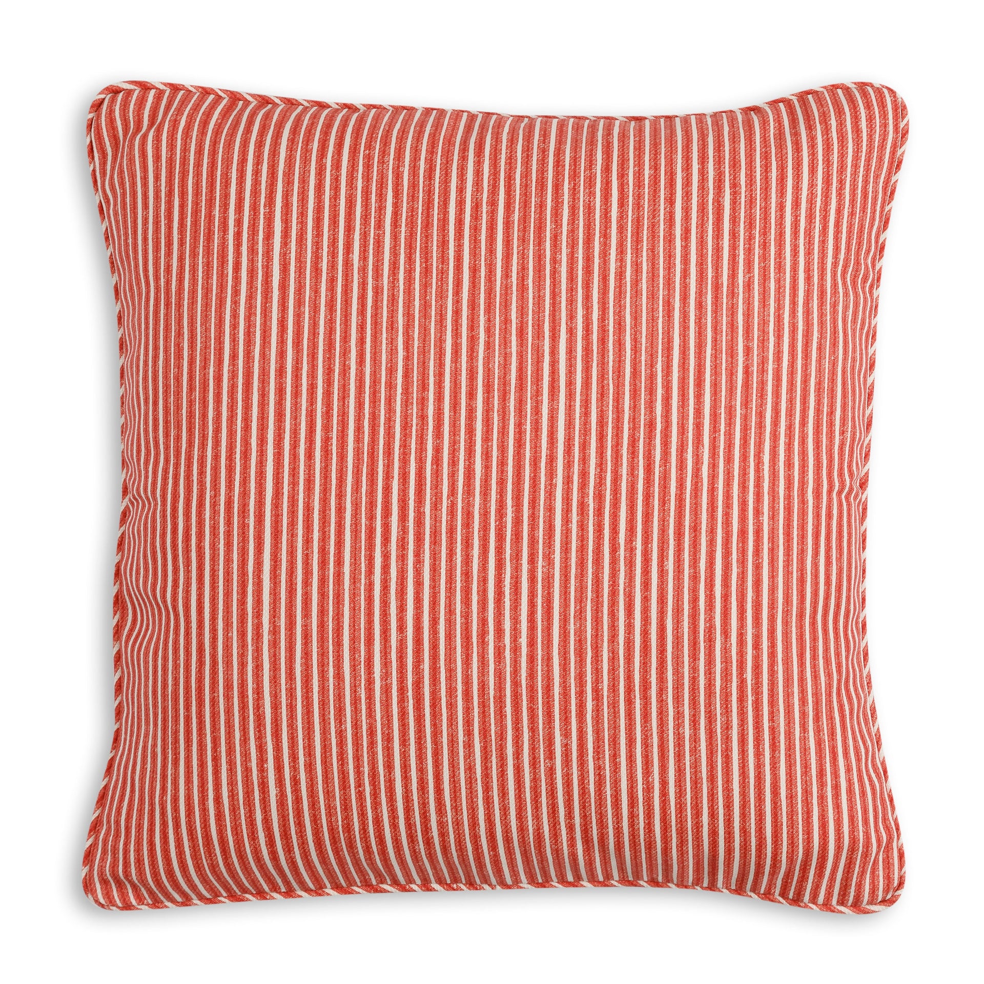 Square Outdoor Cushion in Red Poulton Stripe