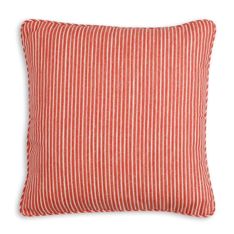 Square Outdoor Cushion in Red Poulton Stripe