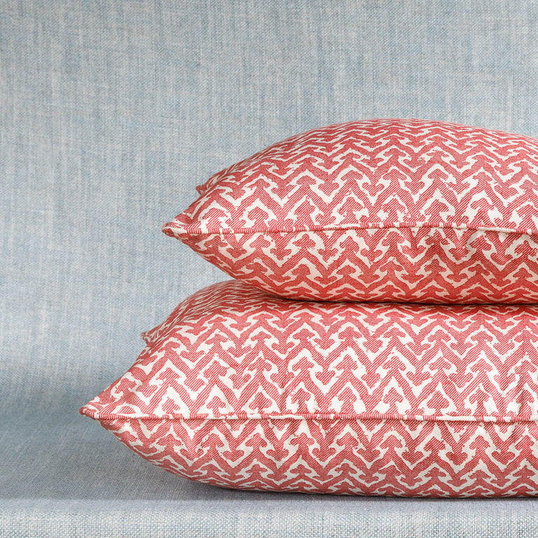 Square Cushion in Red Rabanna
