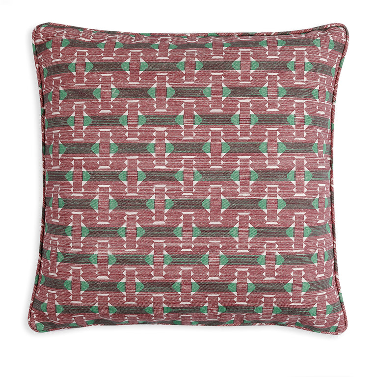 Square Outdoor Cushion in Red Sicily
