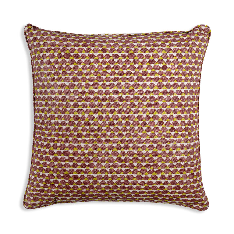 Square Cushion in Purple and Yellow Tara