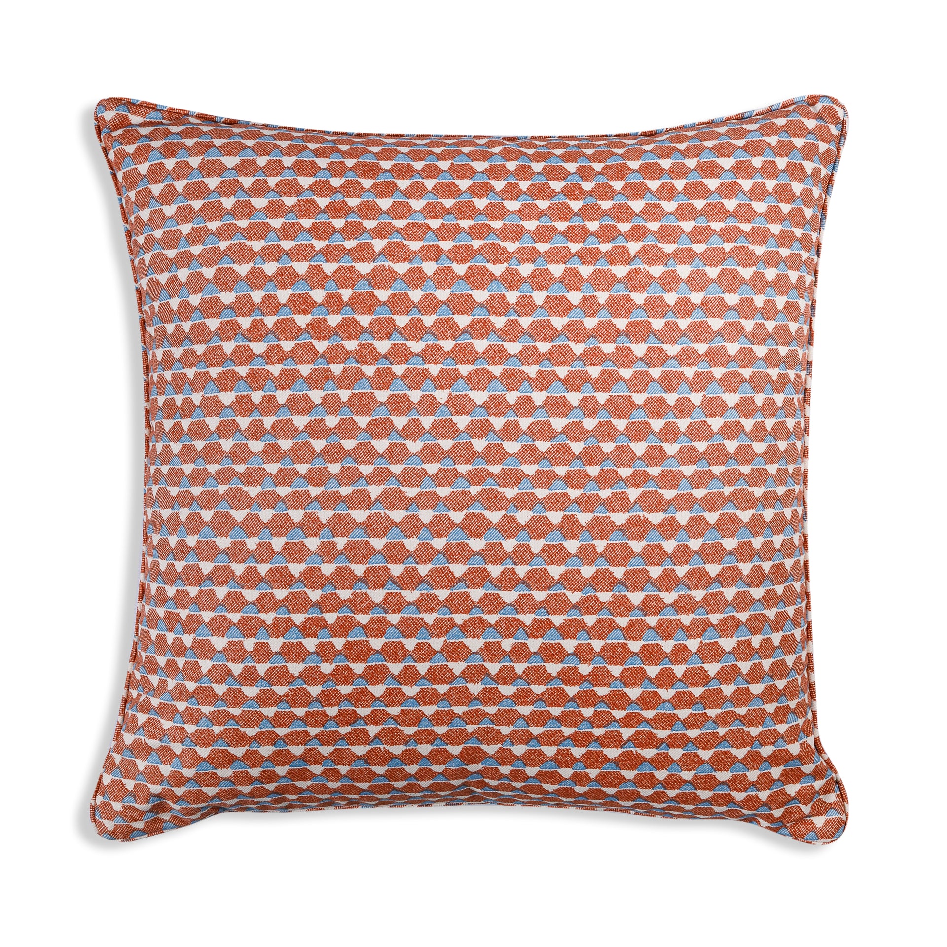 Square Cushion in Orange and Blue Tara