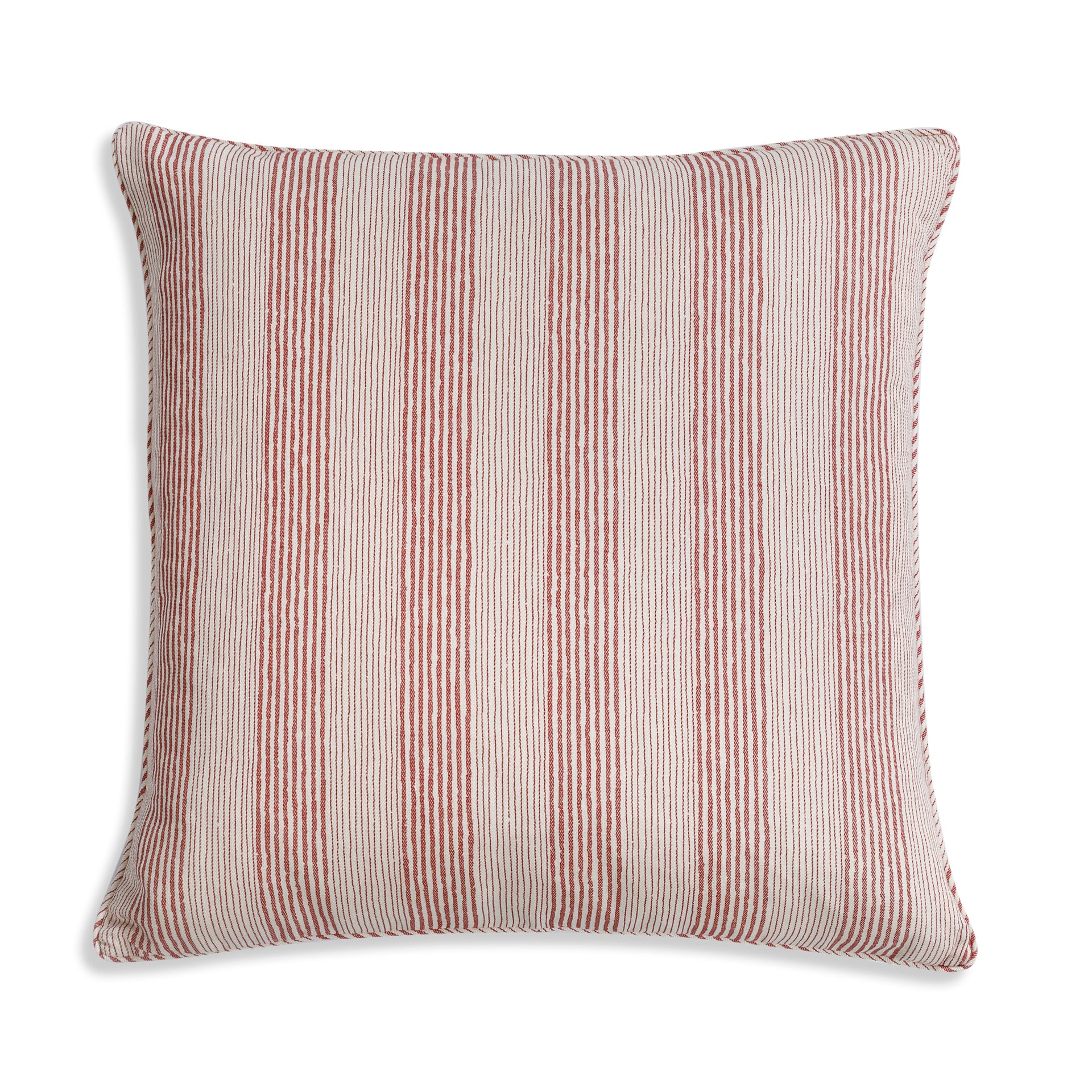 Square Cushion in Red Ticking