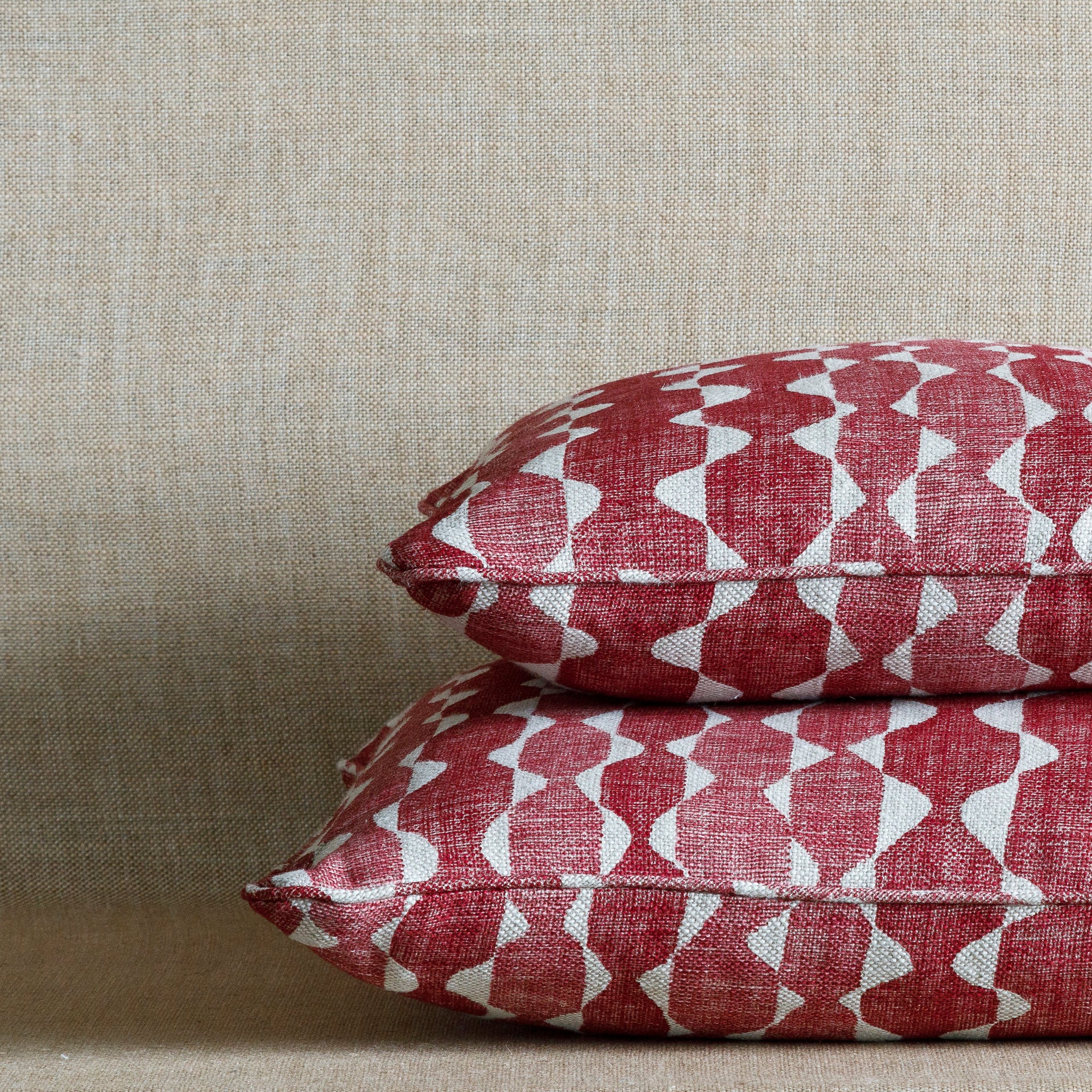Square Cushion in Red Whittle