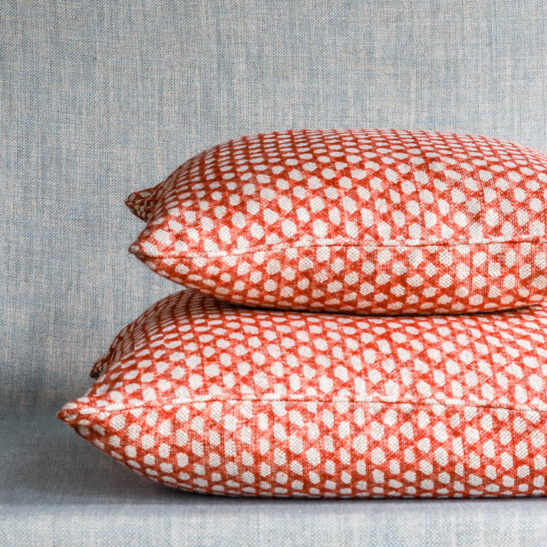Square Cushion in Red Wicker