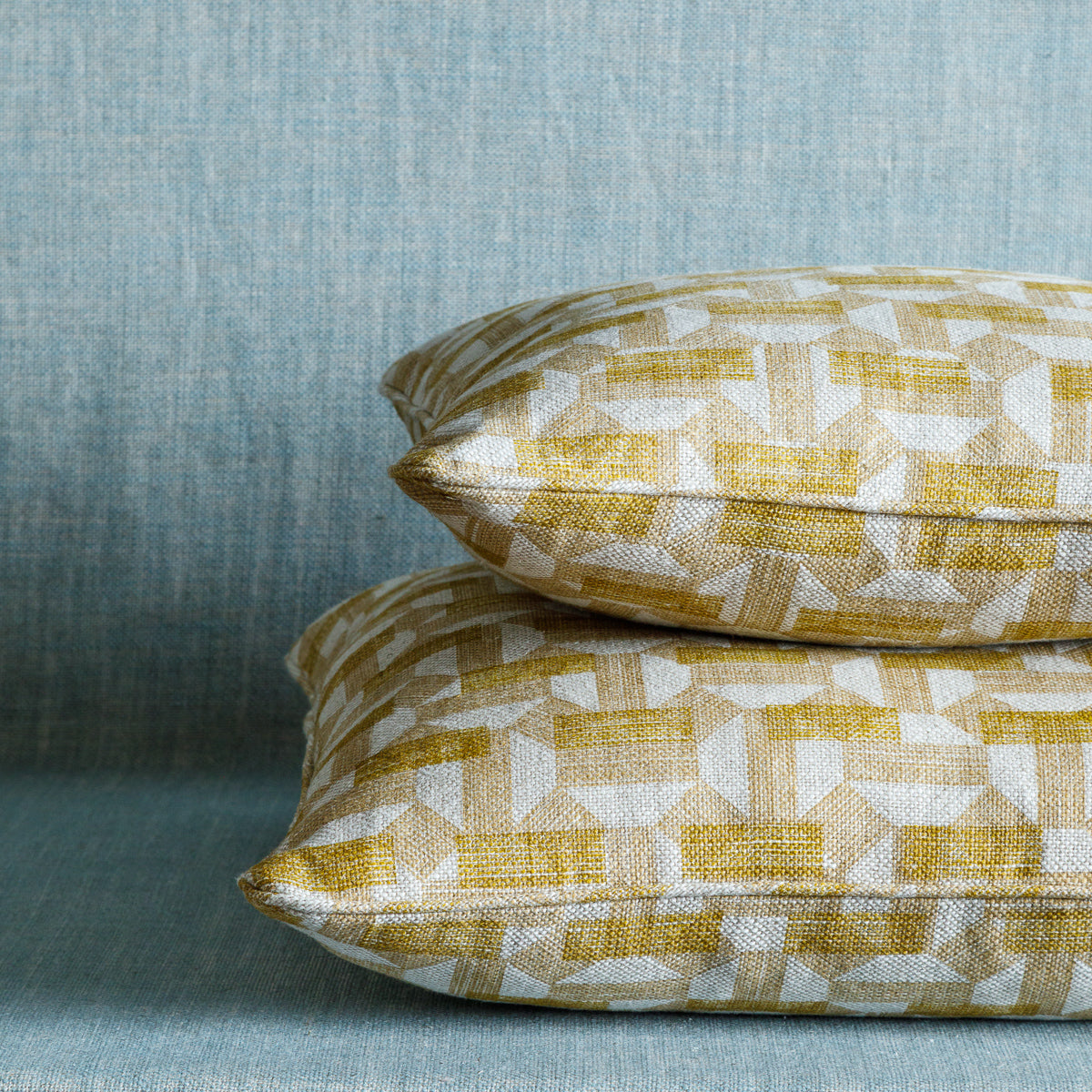 Square Cushion in Yellow Salina