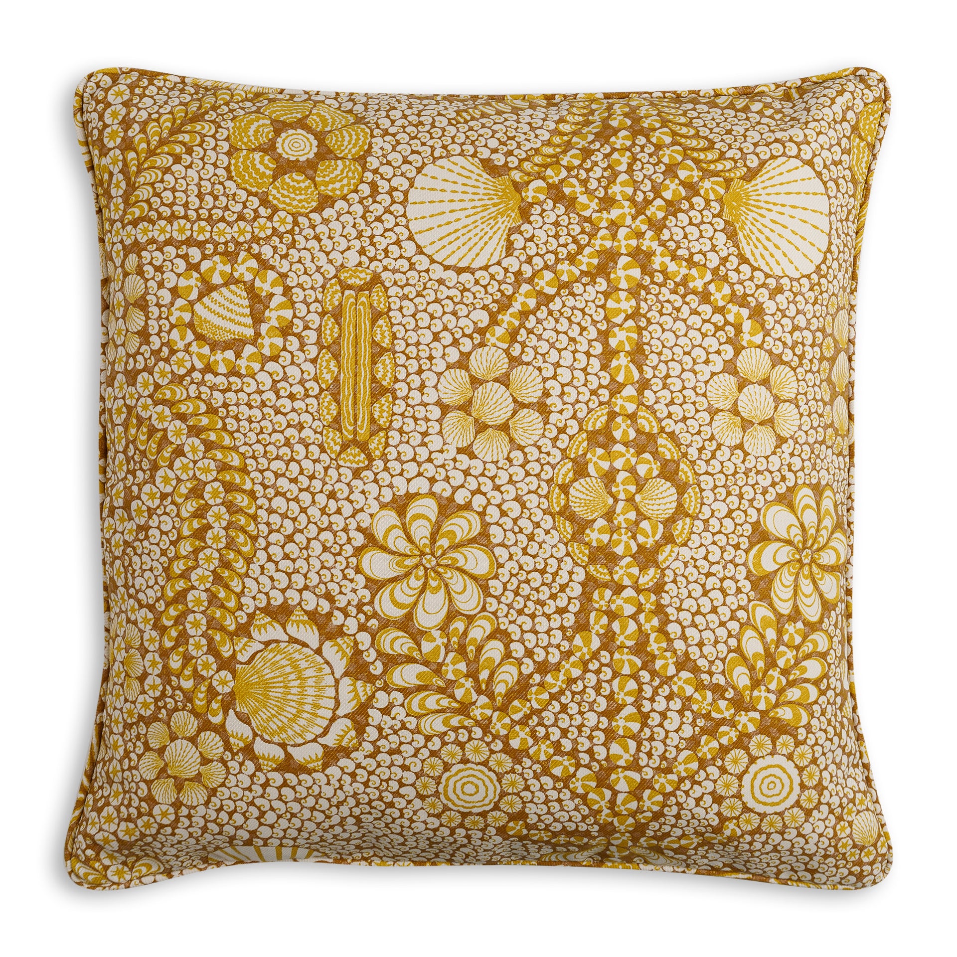 Square Outdoor Cushion in Yellow Shell Grotto
