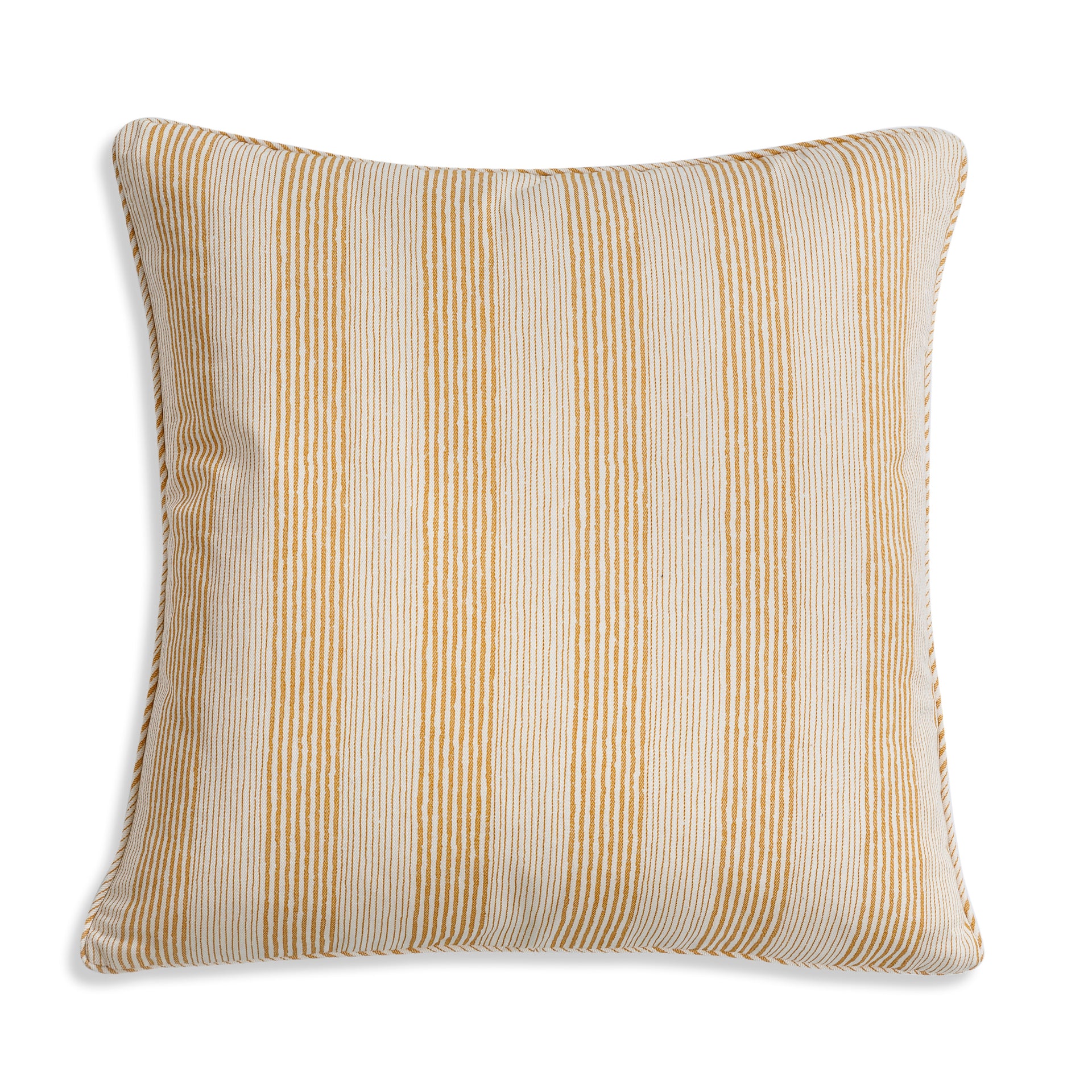 Square Cushion in Yellow Ticking