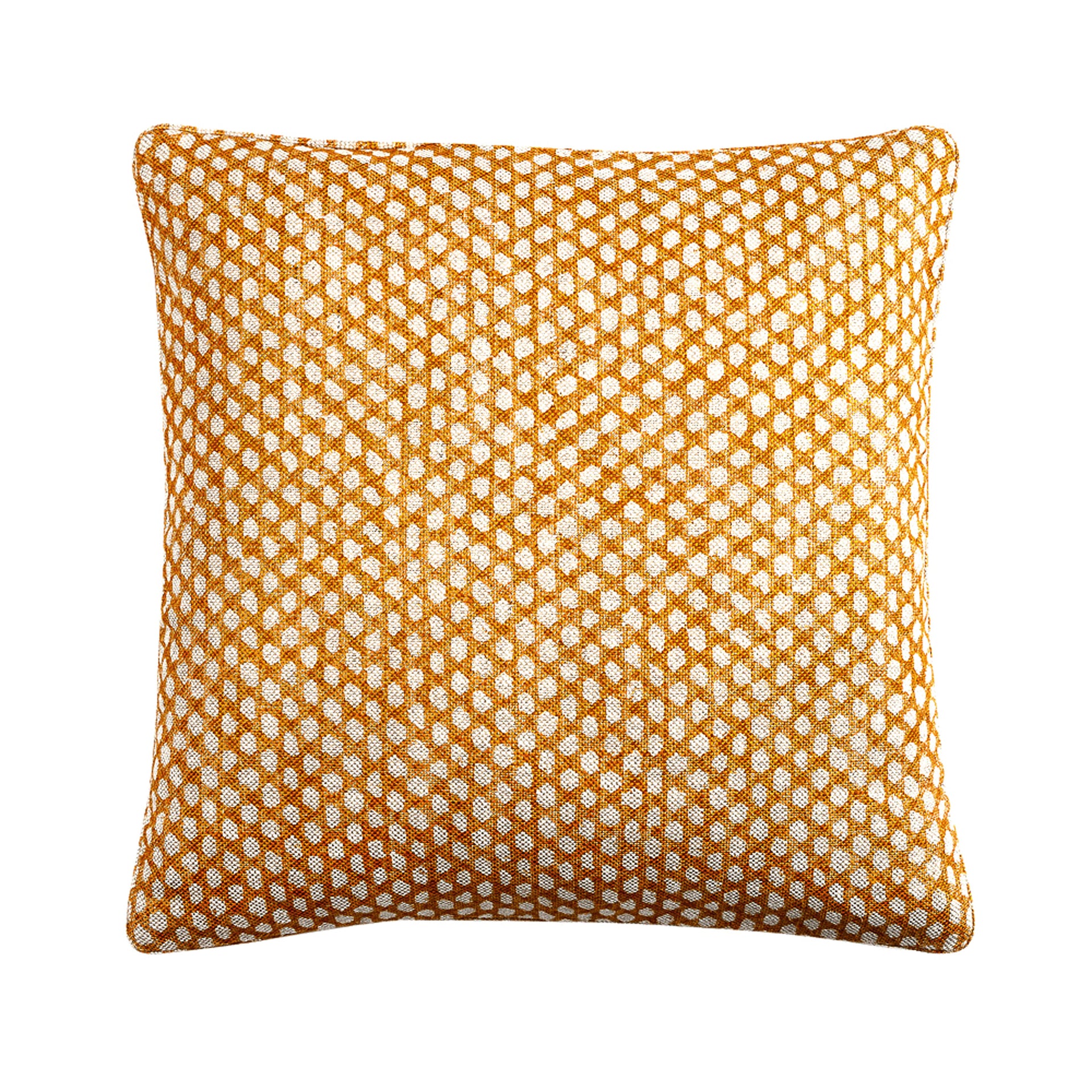 Square Cushion in Yellow Wicker