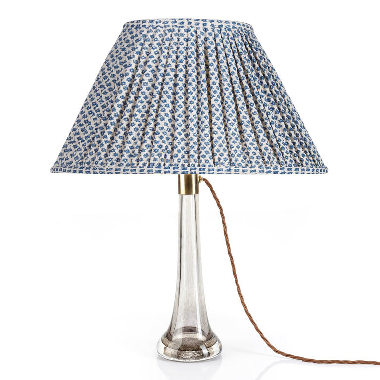 Oval Gathered Lampshade in Blue Marden