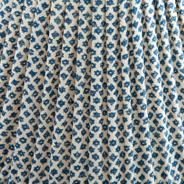 Oval Gathered Lampshade in Blue Marden