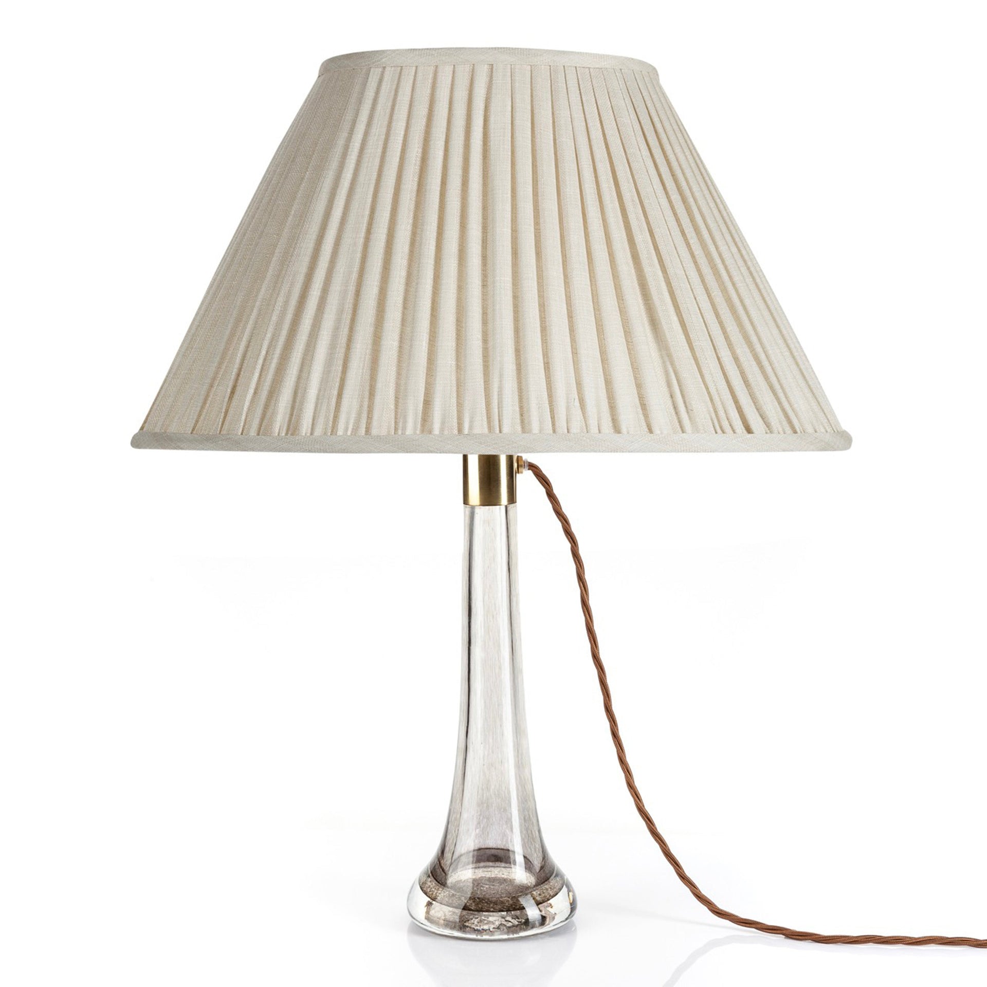 Oval Gathered Lampshade in Cream Moire