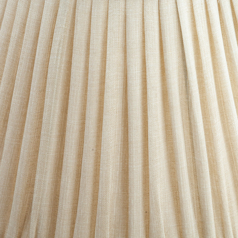 Oval Gathered Lampshade in Cream Moire