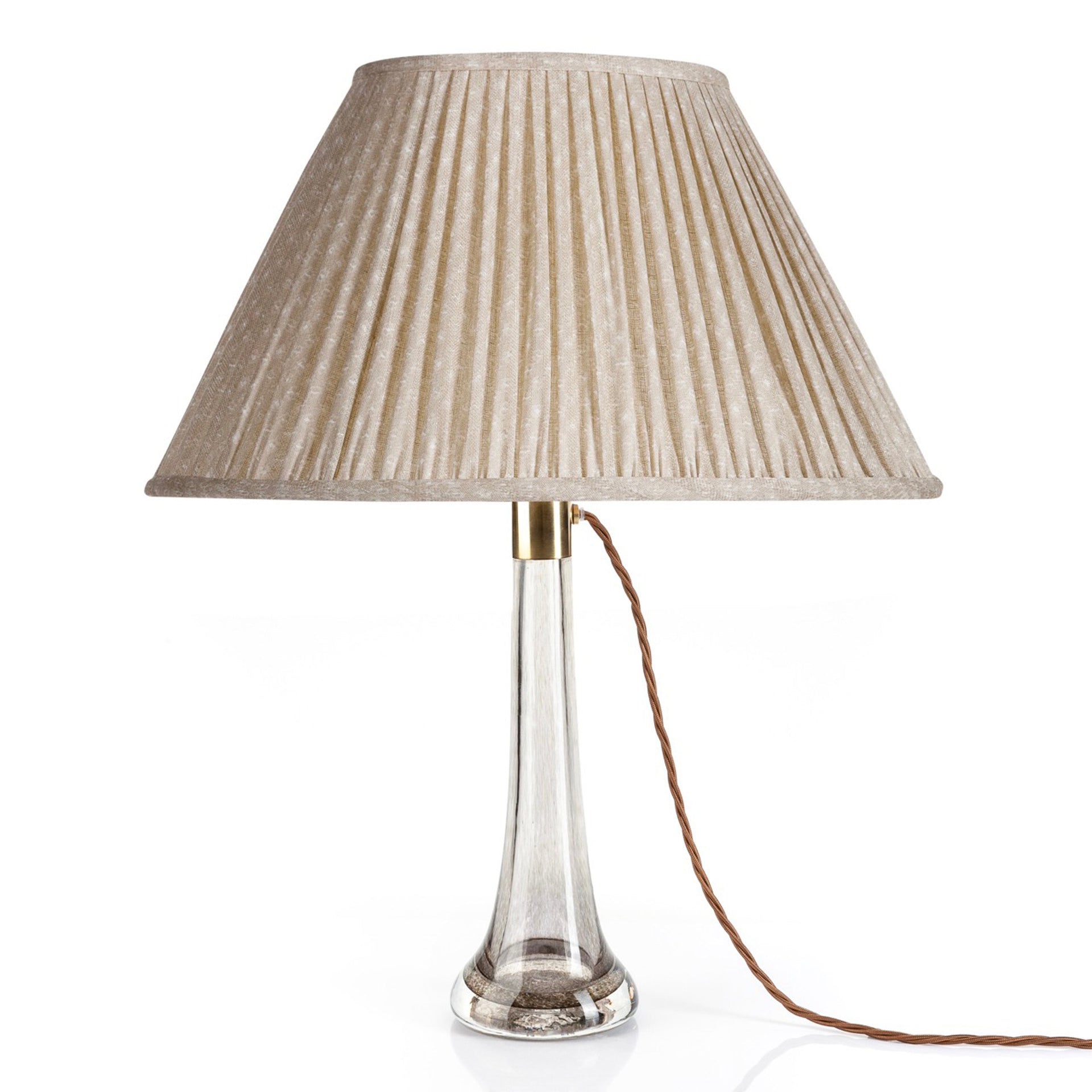 Oval Gathered Lampshade in Ecru Figured