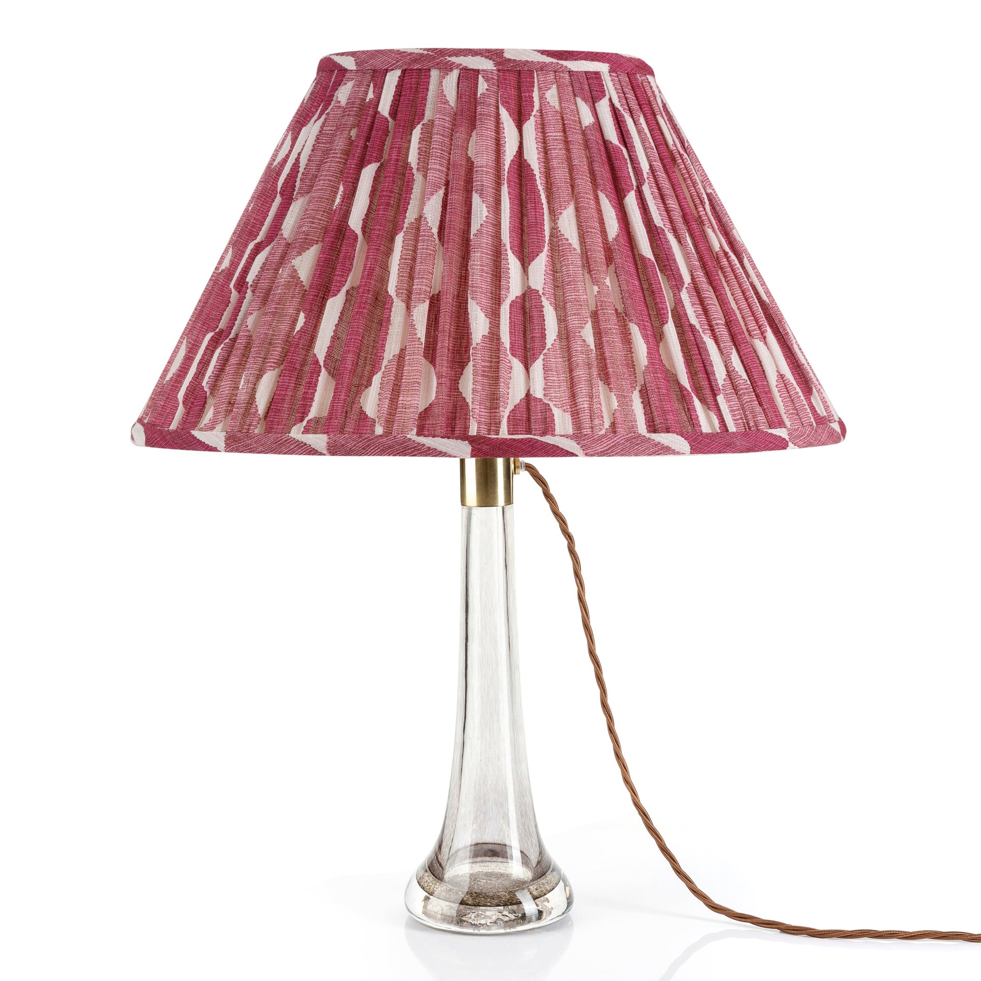Oval Gathered Lampshade in Fuchsia Whittle