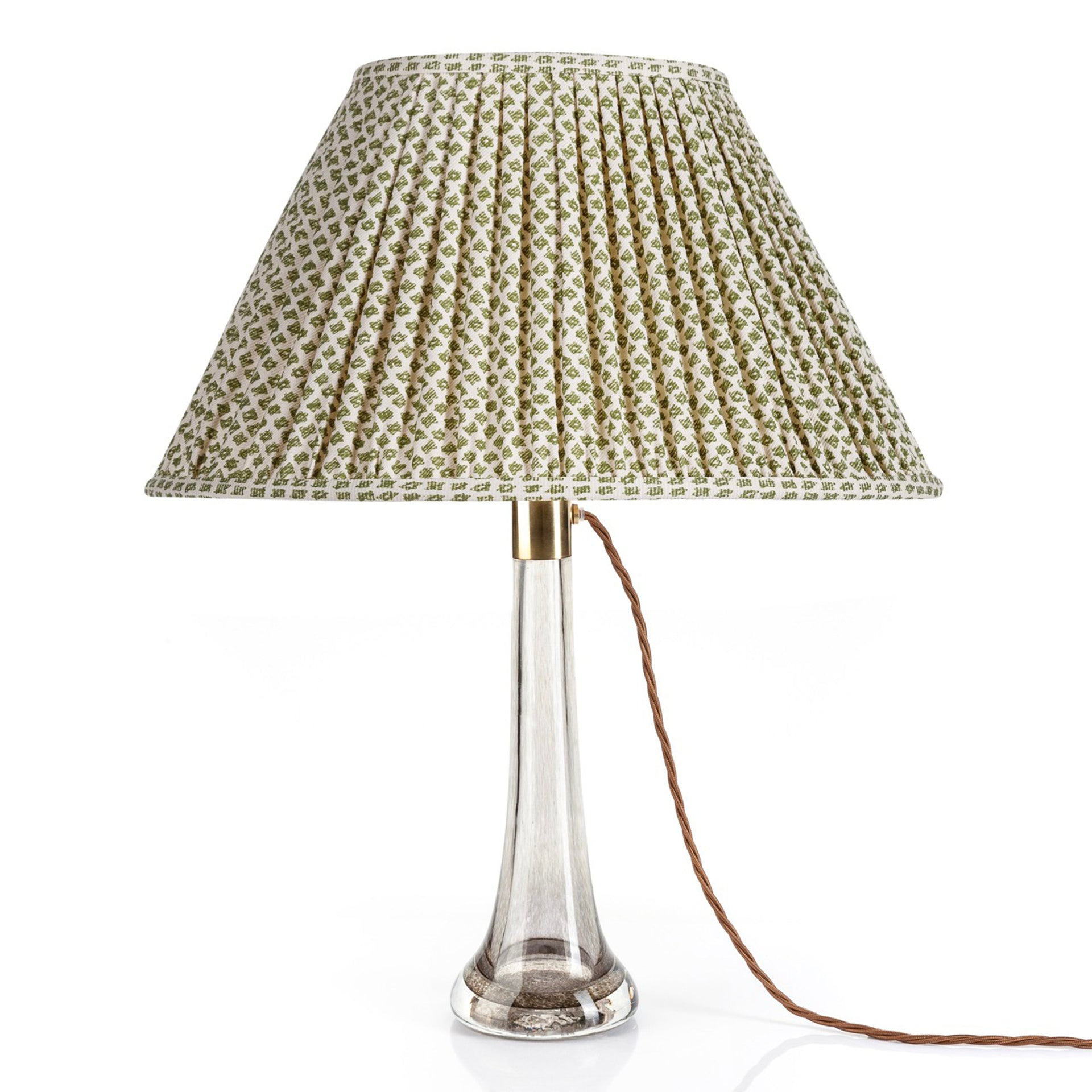 Oval Gathered Lampshade in Green Marden