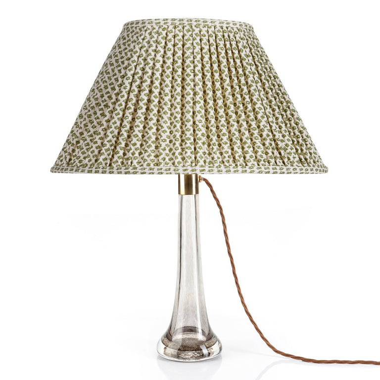 Oval Gathered Lampshade in Green Marden