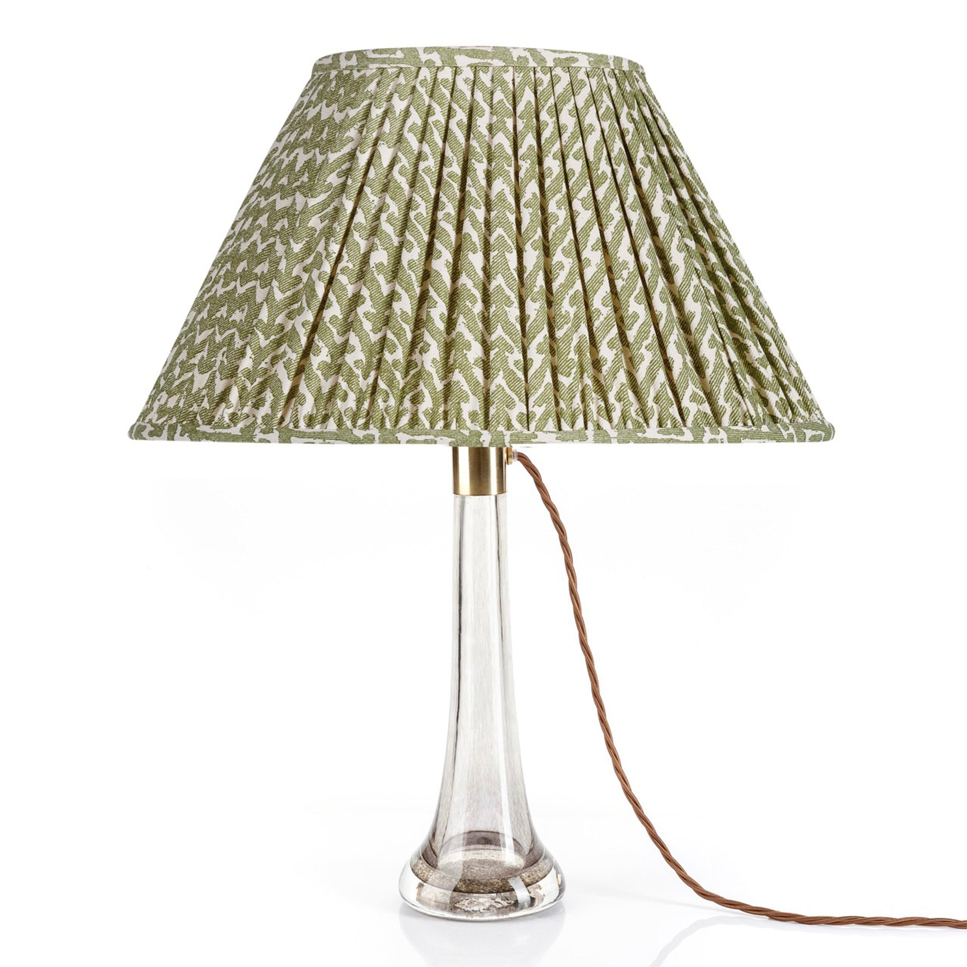 Oval Gathered Lampshade in Green Rabanna