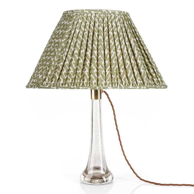 Oval Gathered Lampshade in Green Rabanna