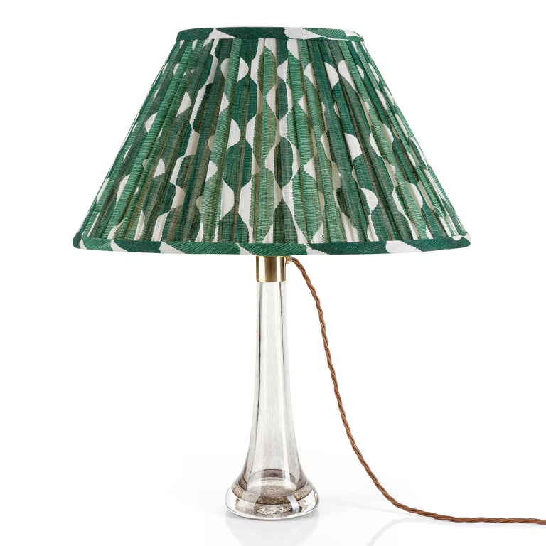 Oval Gathered Lampshade in Green Whittle