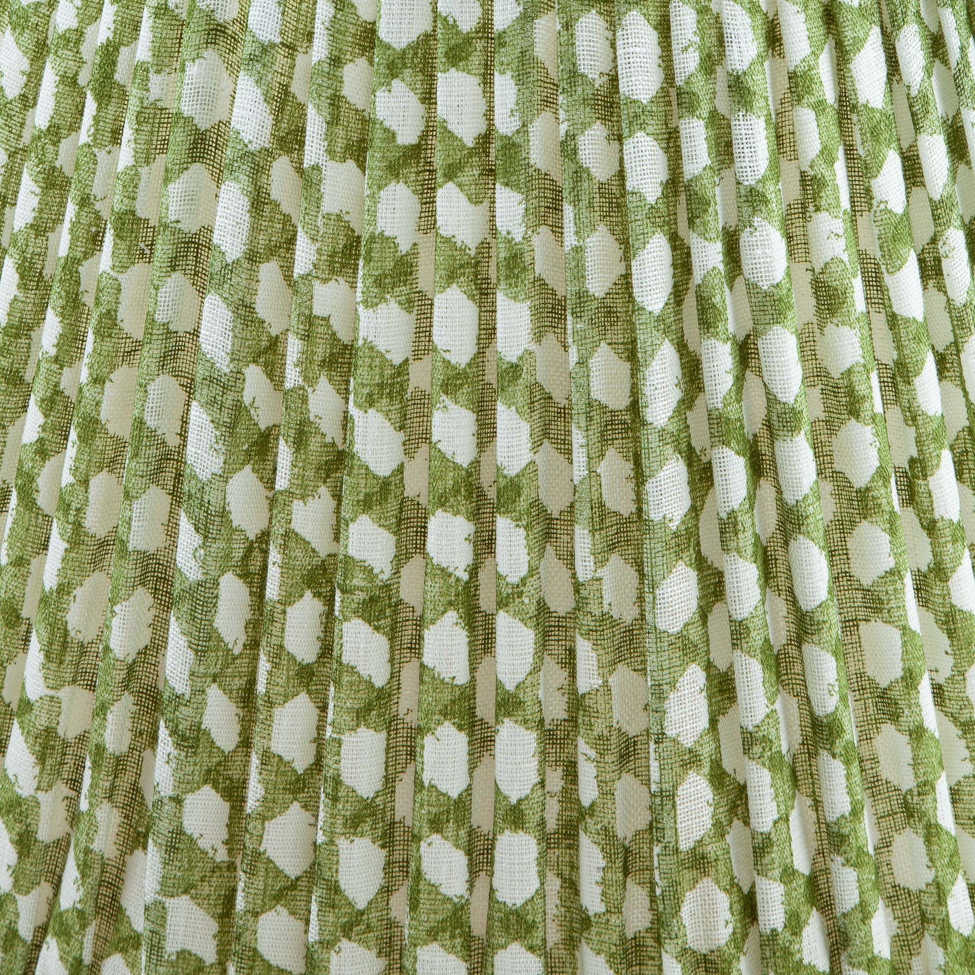 Oval Gathered Lampshade in Green Wicker