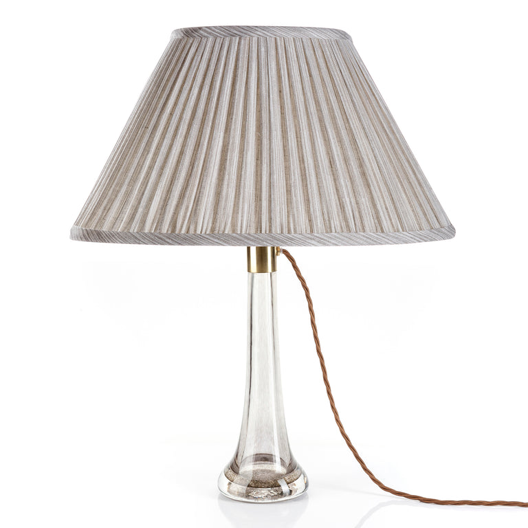 Oval Gathered Lampshade in Grey Strié