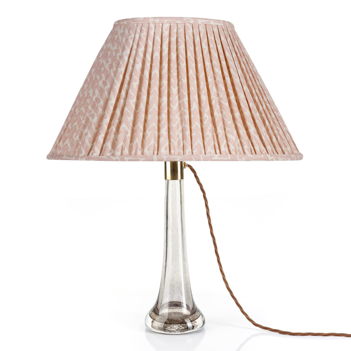 Oval Gathered Lampshade in Light Pink Rabanna
