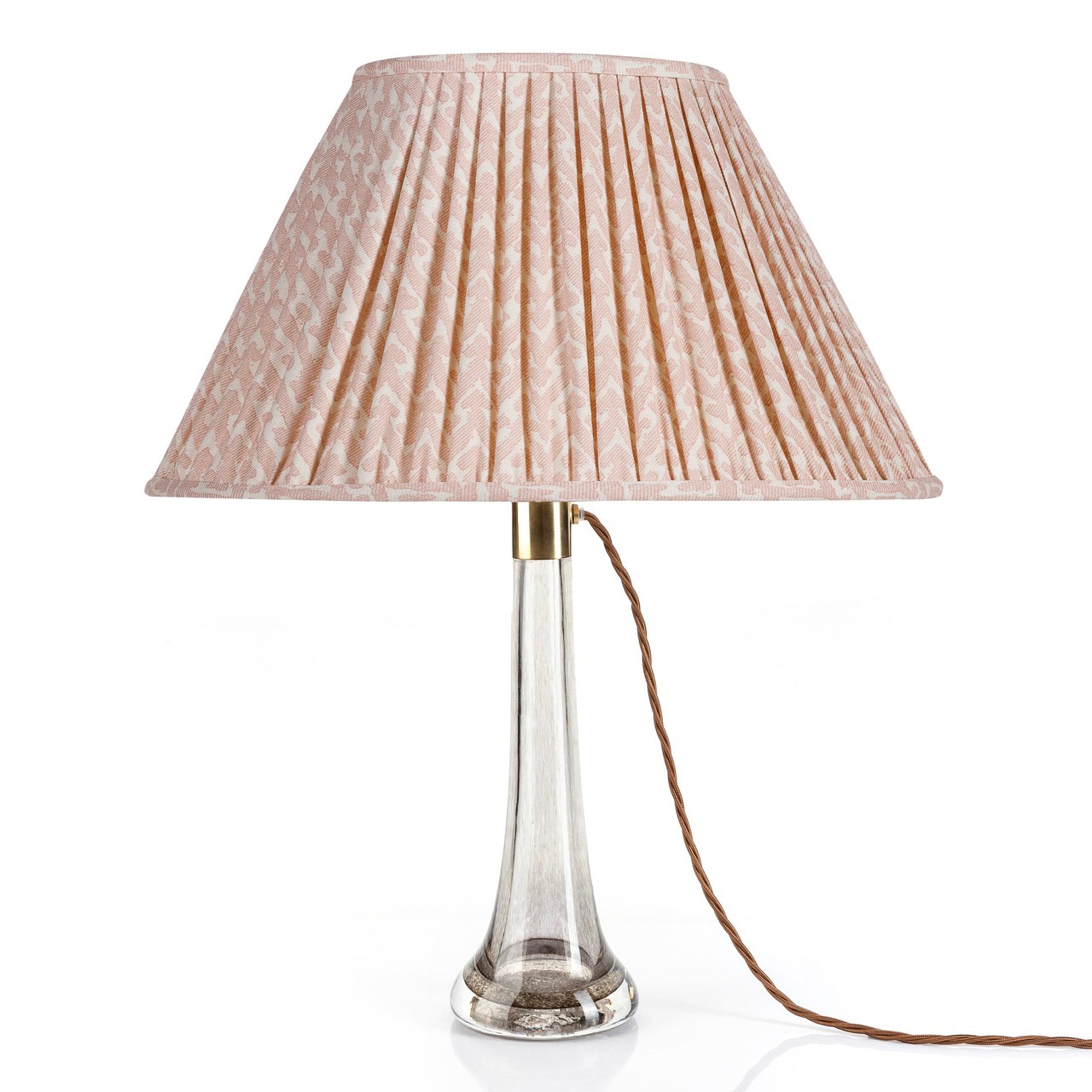 Oval Gathered Lampshade in Light Pink Rabanna