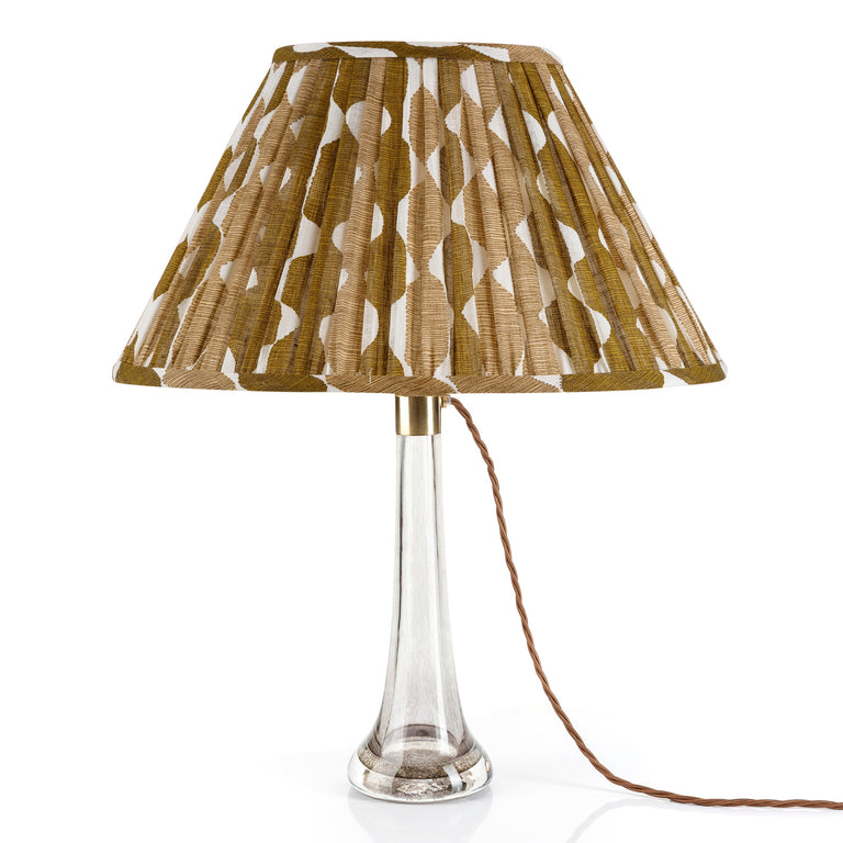 Oval Gathered Lampshade in Neutral Whittle