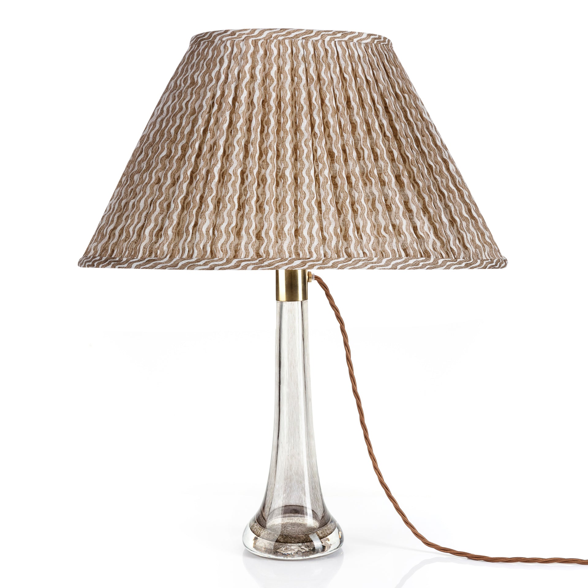 Oval Gathered Lampshade in Nut Brown Popple