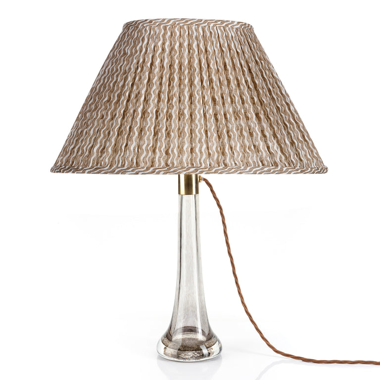 Oval Gathered Lampshade in Nut Brown Popple